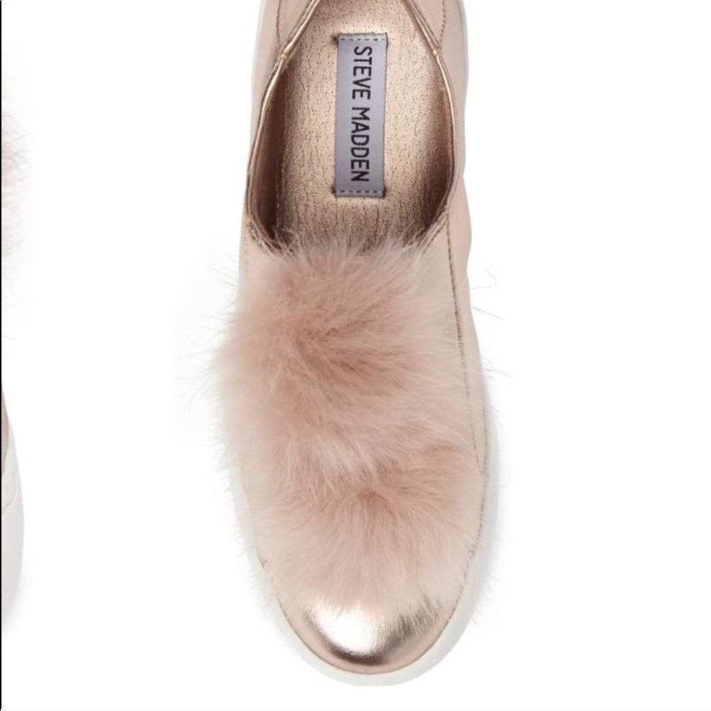 Steve Madden Breeze Blush Metallic Pom Sneaker - Picture 7 of 8